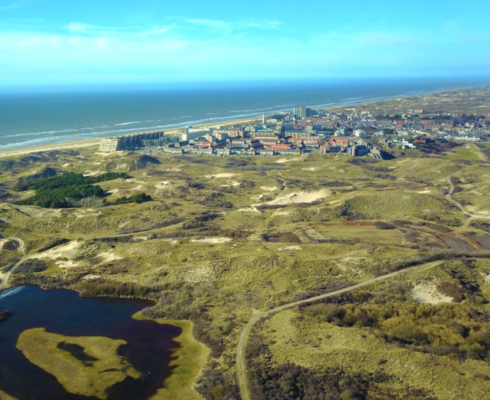 Dronefoto duinen en dorp.jpg